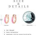 wholesale 925 Sterling Silver Rose Gold Pink Fire Opal Huggie Hoop Earrings for Women-0-5
