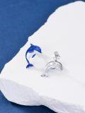 wholesale 925 Sterling Silver Dolphin Ocean Theme Stud Earrings Beach  for Her-0-1