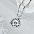 wholesale 925 Sterling Silver Round Compass Norse Runes Pendant Necklace for Men Women Adjustable Chain Vintage Viking s for Him Her-0-3