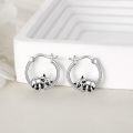 wholesale 925 Sterling Silver Raccoon Hoop Earrings for Women Girls-0-2