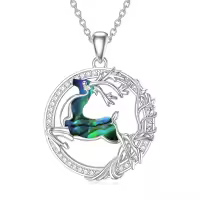 TOUPOP Sterling Silver Reindeer Pendant Christmas Gifts For Women-undefined