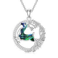 TOUPOP Sterling Silver Reindeer Pendant Christmas Gifts For Women-undefined