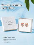 wholesale 925 Sterling Silver Rose Heart Birthstone Stud Earrings for Women-0-4