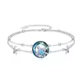 TOUPOP 925 Sterling Silver Layered Turtle Ankle Bracelet Beach Ocean Jewelry-0-0