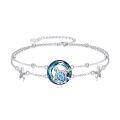 TOUPOP 925 Sterling Silver Layered Turtle Ankle Bracelet Beach Ocean Jewelry-0-0