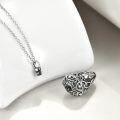 wholesale 925 Sterling Silver Celtic Knot Heart Keepsake Pendant with Funnel and Chain - Memorial Jewelry for Ashes (Black)-0-1