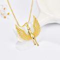 wholesale Gold 925 Sterling Silver Pegasus Winged Horse Charm Pendant Necklace 24 Chain-0-1