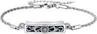 wholesale 925 Sterling Silver Sunflower Design Abalone Shell Inlay Memorial Keepsake Urn Bracelet for Ashes-A-Sunflower