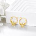 wholesale 10k Gold Bee Hoop Earrings Wholesale With Crystal-0-2