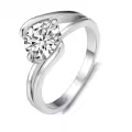 TOUPOP Sterling Silver Moissanite D Color Vvs1 Eternity Wedding Ring-0-0
