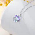 wholesale 925 Sterling Silver Purple & Blue Heart Pendant Necklaces with Niece Inscription-0-1