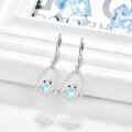 wholesale 925 Sterling Silver Teardrop Moonstone Owl Dangle Earrings - Gifts for Her-0-1