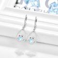 wholesale 925 Sterling Silver Teardrop Moonstone Owl Dangle Earrings - Gifts for Her-0-1