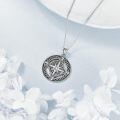 wholesale 925 Sterling Silver Compass Pendant Necklace Vintage Oxidized Cubic Zirconia Chain-0-4