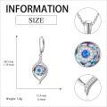 wholesale 925 Sterling Silver Rainbow Mystic Topaz Evil Eye Drop Earrings for Women and Teenage Girls-0-6
