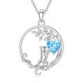 TOUPOP Sterling Silver Cat Pendant Necklace Animal Jewelry Gifts-0-0