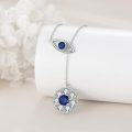 wholesale 925 Sterling Silver Blue Crystal Evil Eye & Star of David Filigree Pendant Necklace-0-1