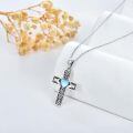 wholesale 925 Sterling Silver Celtic Claddagh Heart Cross Pendant Necklace With Moonstone-0-1