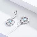 wholesale 925 Sterling Silver Moonstone Peace Sign Drop Dangle Earrings for Women Boho Hippie  Idea-0-1
