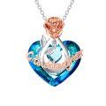 TOUPOP Sterling Silver Crystal Granddaughter Necklace Birthday Gifts-0-0