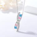 wholesale 925 Sterling Silver Infinity Rainbow Crystal Pendant Necklace LGBTQ Gifts-0-1