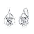 wholesale 925 Sterling Silver Highland Cow Teardrop Dangle Drop Hoop Earrings for Women Birthdays Anniversaries Gifts-0-0