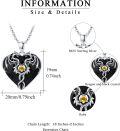 wholesale 925 Sterling Silver Heart-Shaped Black Crystal and Yellow Stone Double Dragon Pendant Necklace for Women & Men-0-4