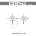 wholesale 14k White Gold Starburst Lab Diamond Stud Earrings For Women-0-4