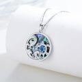 wholesale 925 Sterling Silver Turtle & Ocean Waves Abalone Shell Pendant Necklace Sea Life s for Women-0-1