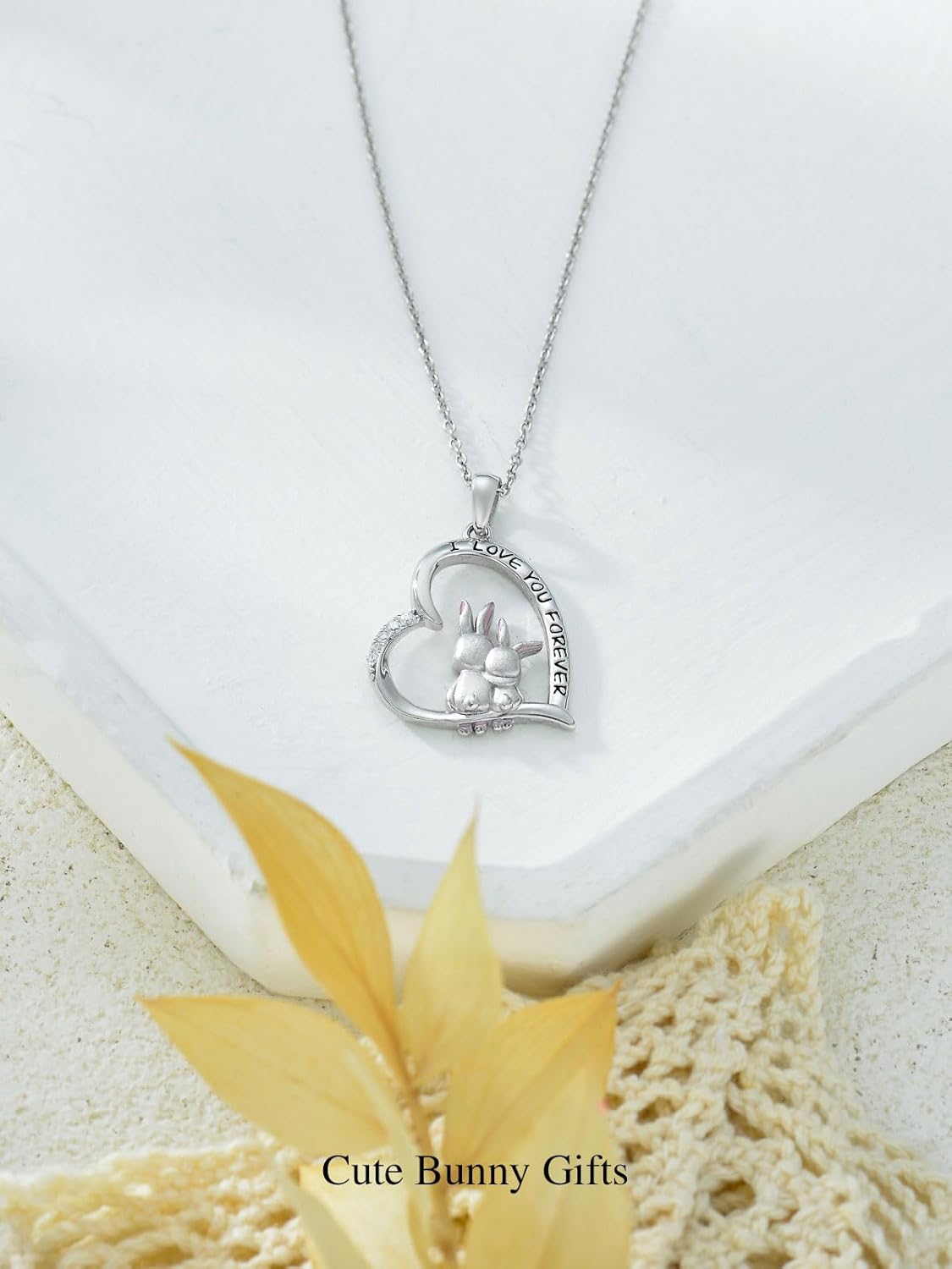 wholesale 925 Sterling Silver Rabbit Heart Love Forever Pendant Necklace for Women-0-4