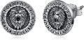 wholesale 925 Sterling Silver Viking Rune Lion Head Stud Earrings for Men & Women-0-0