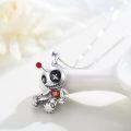 wholesale 925 Sterling Silver Voodoo Dolls Necklace Gothic Pendant Jewelry for Women Easter Mother's Day Gift-0-4