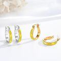wholesale 925 Sterling Silver Plated Yellow Gold  Yellow Fire Opal Huggie Hoop Earrings for Women-0-2