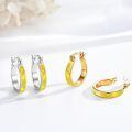 wholesale 925 Sterling Silver Plated Yellow Gold  Yellow Fire Opal Huggie Hoop Earrings for Women-0-2