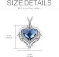 wholesale 925 Sterling Silver Blue Crystal Angel Wings Heart Keepsake Pendant Necklace with Funnel and Fill Tool-0-3