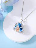 wholesale 925 Sterling Silver Blue Crystal Mother's Love Pendant Necklace for Sisters-0-2