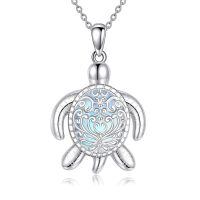 wholesale 925 Sterling Silver Sea Turtle Pendant Necklace-Moonstone