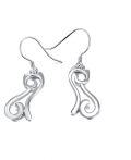 wholesale 925 Sterling Silver Cat Drop Earrings for Women and Girls-0-3