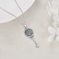 wholesale 925 Sterling Silver 3D Skull & Opal Triple Moon Goddess Key Pendant Necklace-0-5