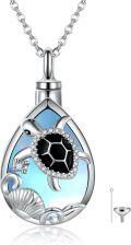 wholesale 925 Sterling Silver Sea Turtle Teardrop Urn Necklace for Ashes Memorial Jewelry Keepsake Gift-0-0