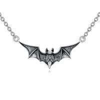 wholesale 925 Sterling Silver Bat Pendant Necklace with Chain 45cm Length-bat necklace