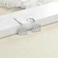 TOUPOP Sterling Silver Princess Leverback Crown Dangle Earrings For Women Gifts-0-2