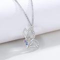 wholesale 925 Sterling Silver Celtic Knot Butterfly Pendant Necklace with Blue and Purple Stones s for Women Girls-0-2