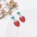 wholesale 925 Sterling Silver Strawberry Turquoise Dangle Drop Earrings s for Her Him-0-4
