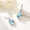 wholesale 925 Sterling Silver Teardrop Blue Opal Butterfly Drop Earrings-0-1