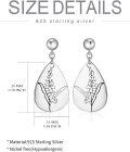 wholesale Sterling Silver Floral Teardrop Earrings w Birth Flower Engraved Gift for Women-0-8