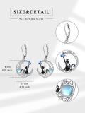 wholesale 925 Sterling Silver Moonstone Butterfly and Cat Drop Earrings-0-5