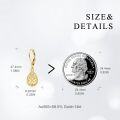 wholesale 14K Gold Teardrop Flower Filigree Tree Of Life Leverback Drop Earrings-0-4