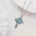 wholesale 925 Sterling Silver Celtic Knot Abalone Shell Cross Pendant Necklace Wholesale for Women Men - Religious Christian s-0-2