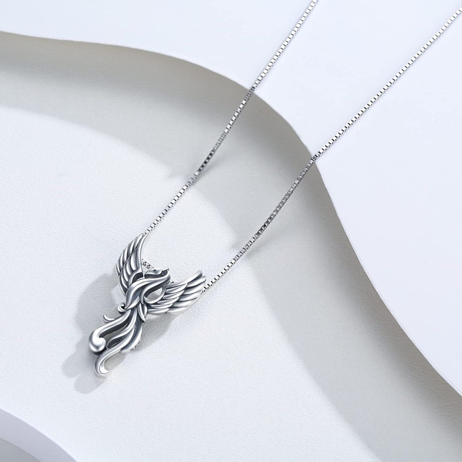 wholesale 925 Sterling Silver Phoenix Pendant Necklace & Earring Set - Nirvana Rebirth Design-0-4